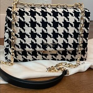 Kate Spade Black and White Houndstooth Crossbody/Shoulder Bag